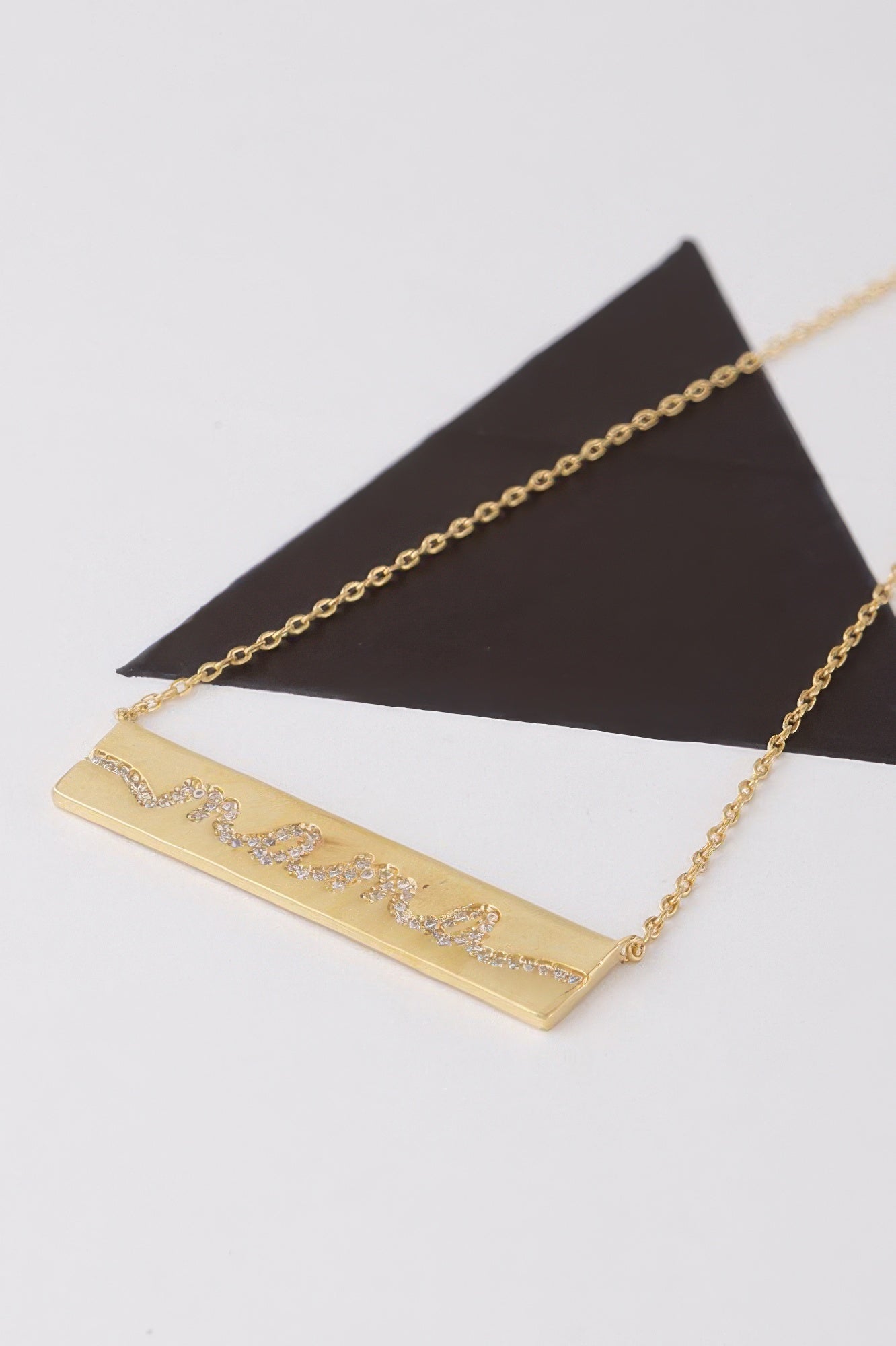 Jeweled Mama Pendant Necklace with Script Detail Secondary image