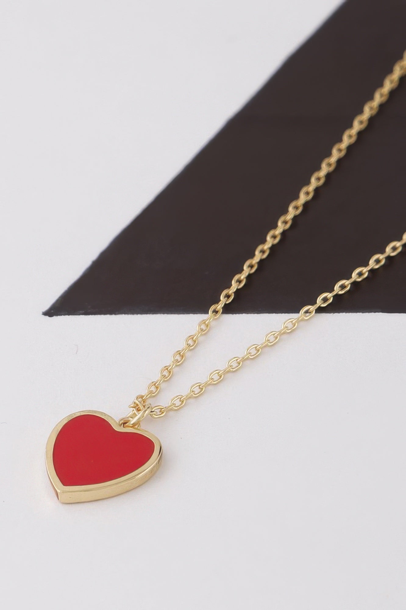 Gold-Tone Red Heart Pendant Necklace Secondary image