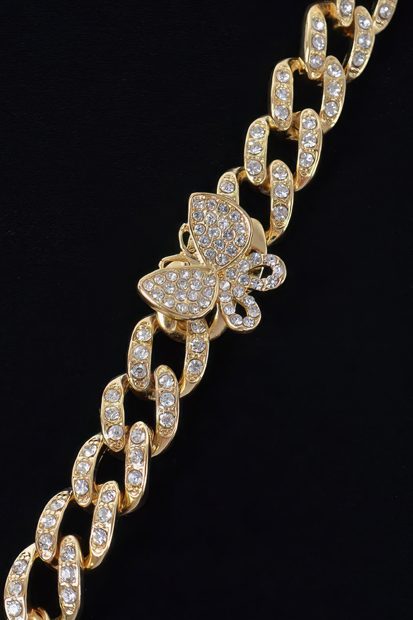 Rhinestone Butterfly Link Bracelet Secondary image