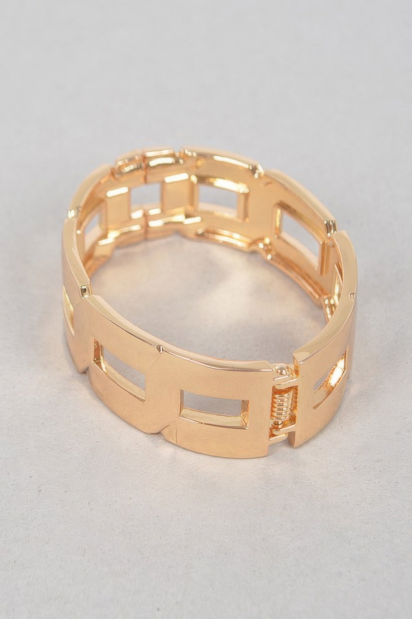 Polished Metal Link Cuff Bracelet Secondary image