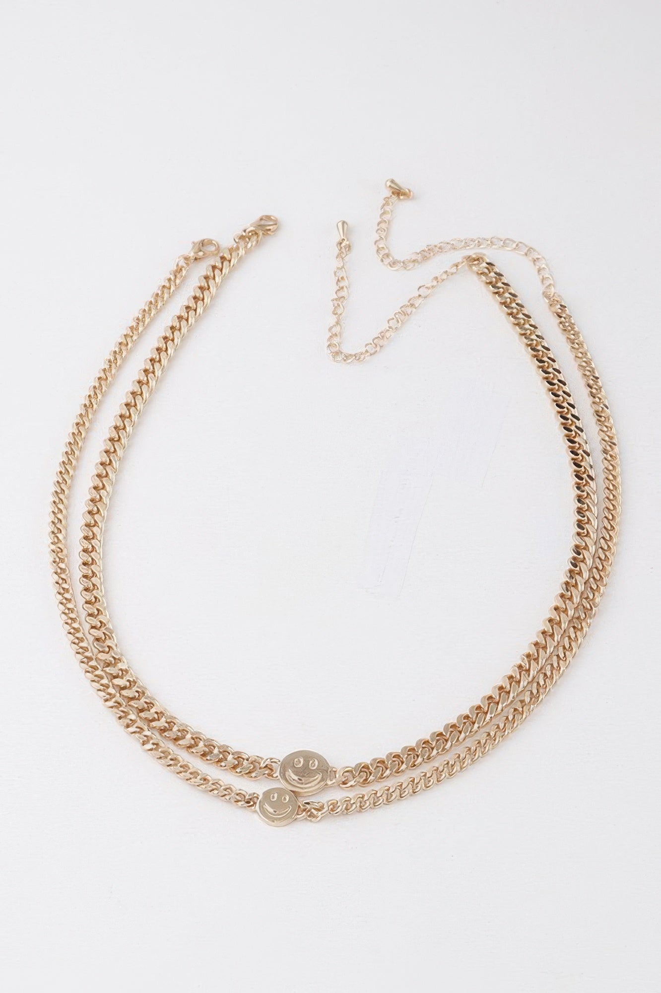 Double Smiley Face Layered Choker Necklace Secondary image