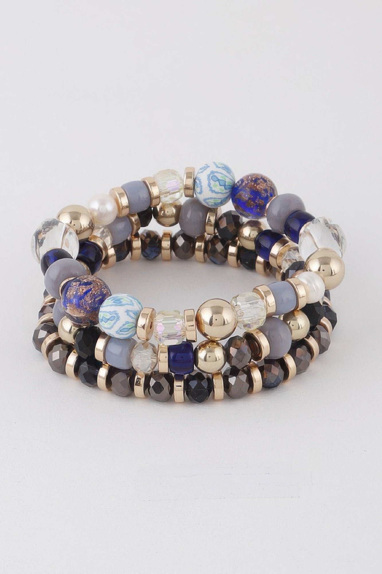 Layered Multi-Stone Beaded Bracelets Secondary image