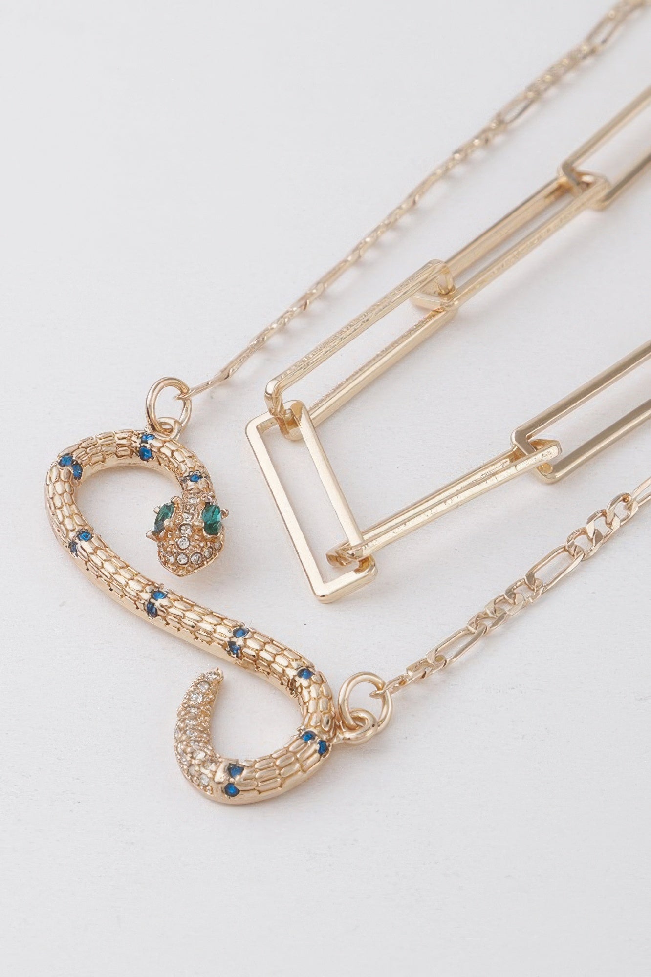 Gold Infinity Snake Pendant Necklace Secondary image