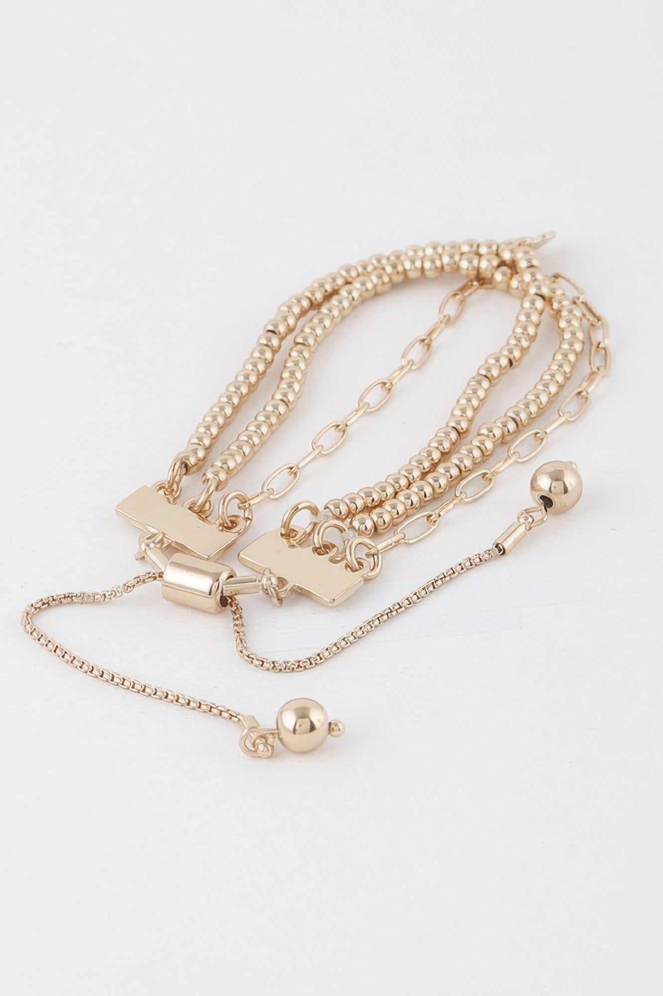 Gold Beaded Butterfly Charm Bracelet Secondary image