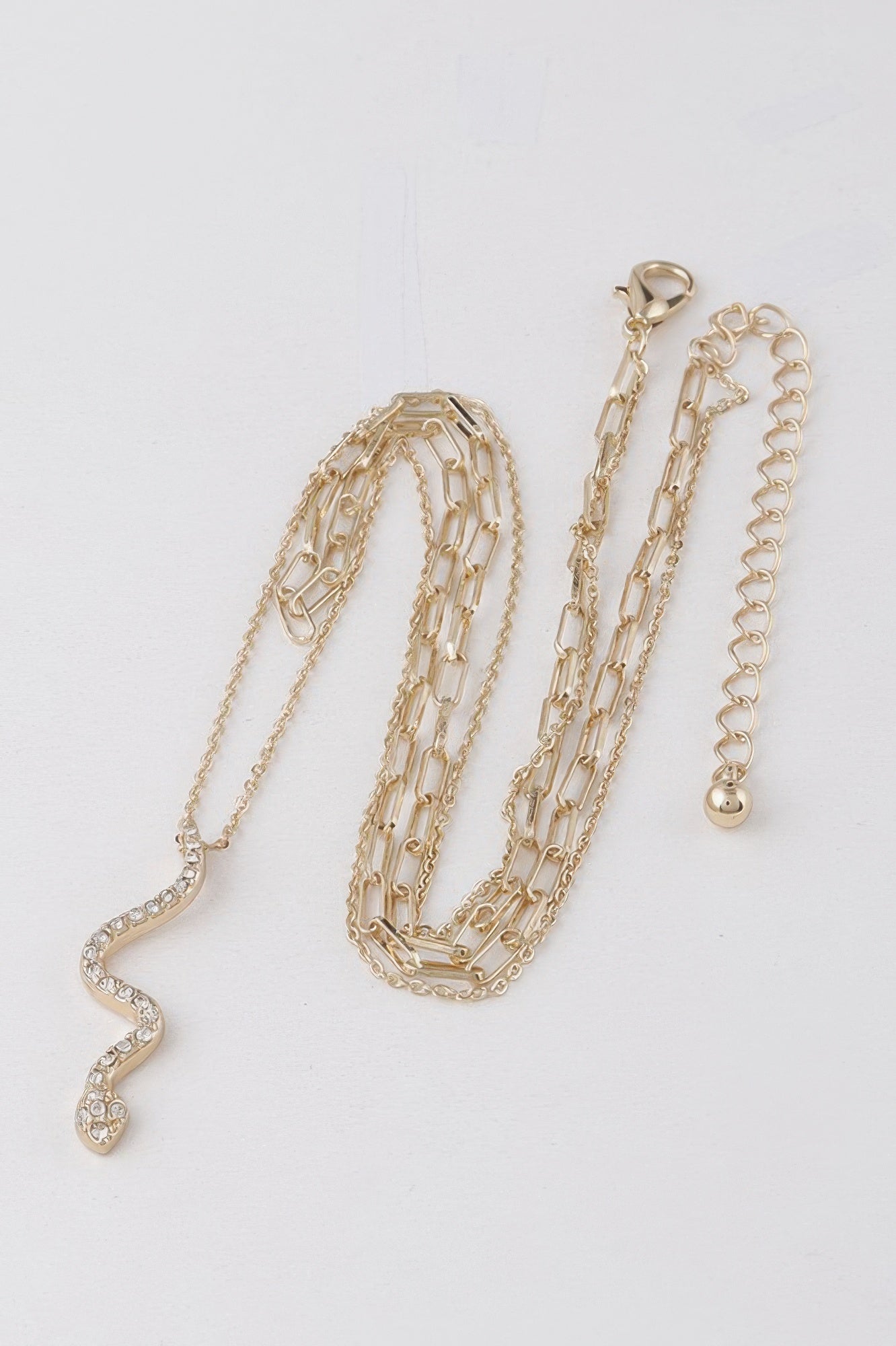 Jeweled Snake Drop Pendant Necklace Secondary image