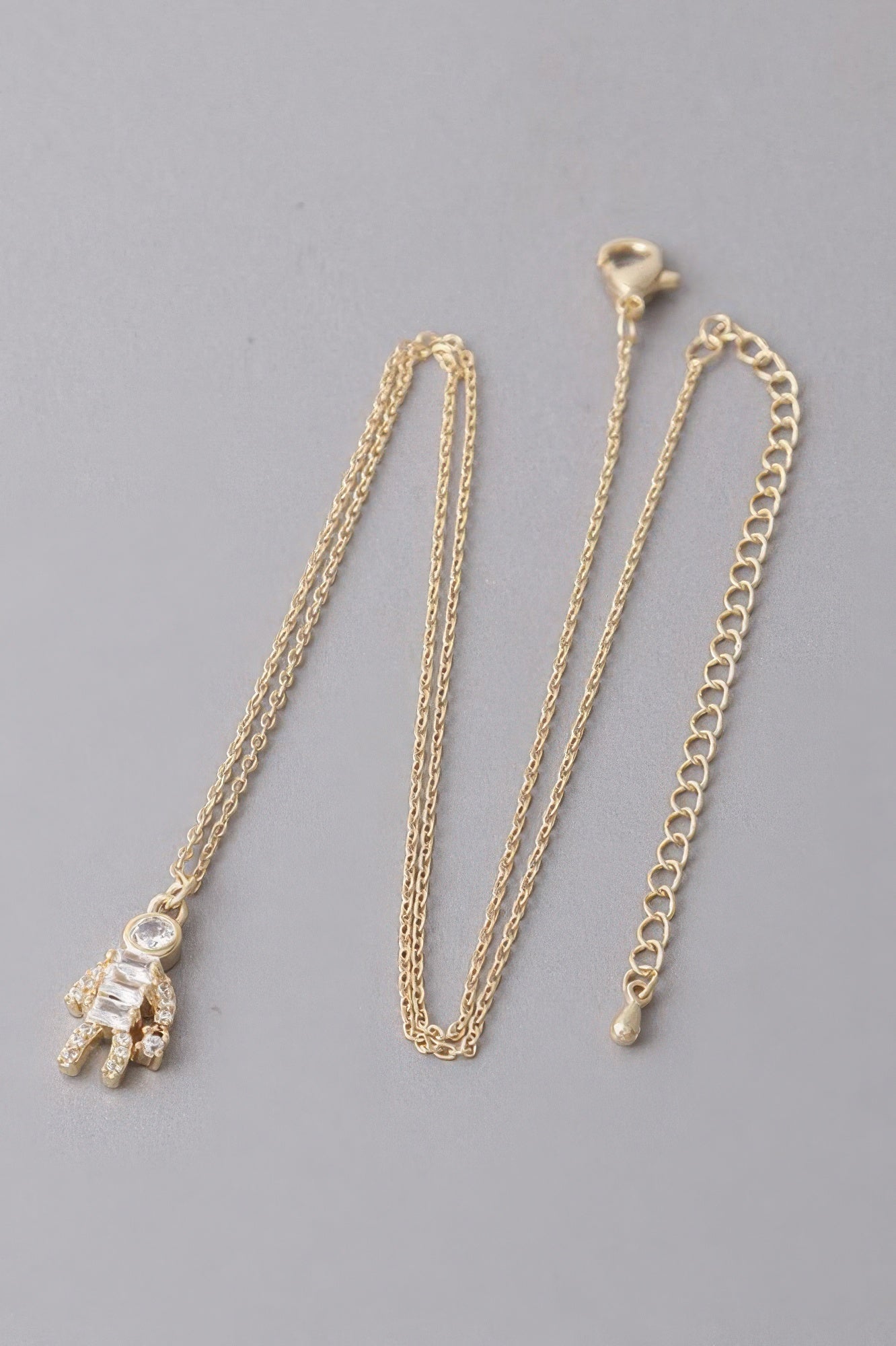 Gold Jeweled Shopper Pendant Necklace Secondary image
