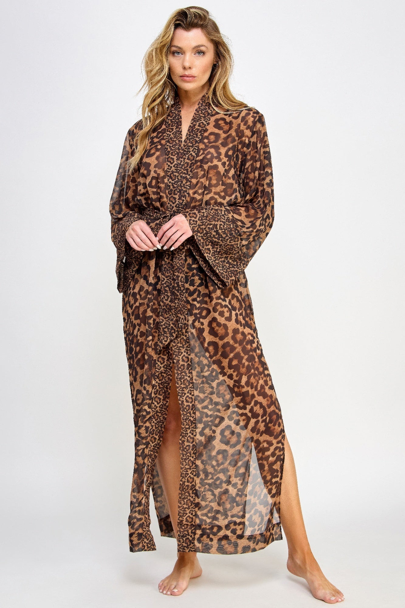Leopard Print Belted Robe Secondary image