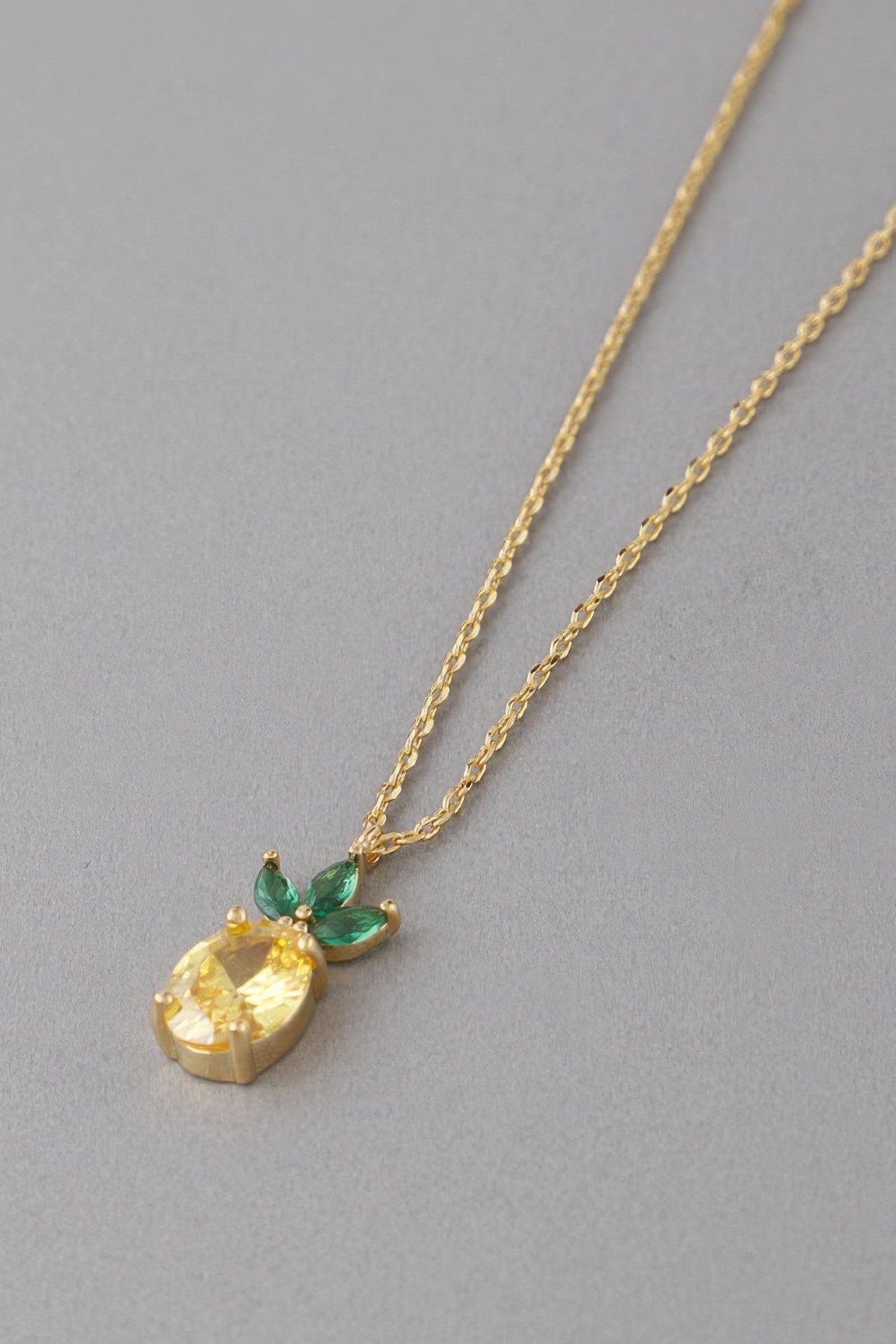 Gold-Tone Pineapple Pendant Necklace Secondary image