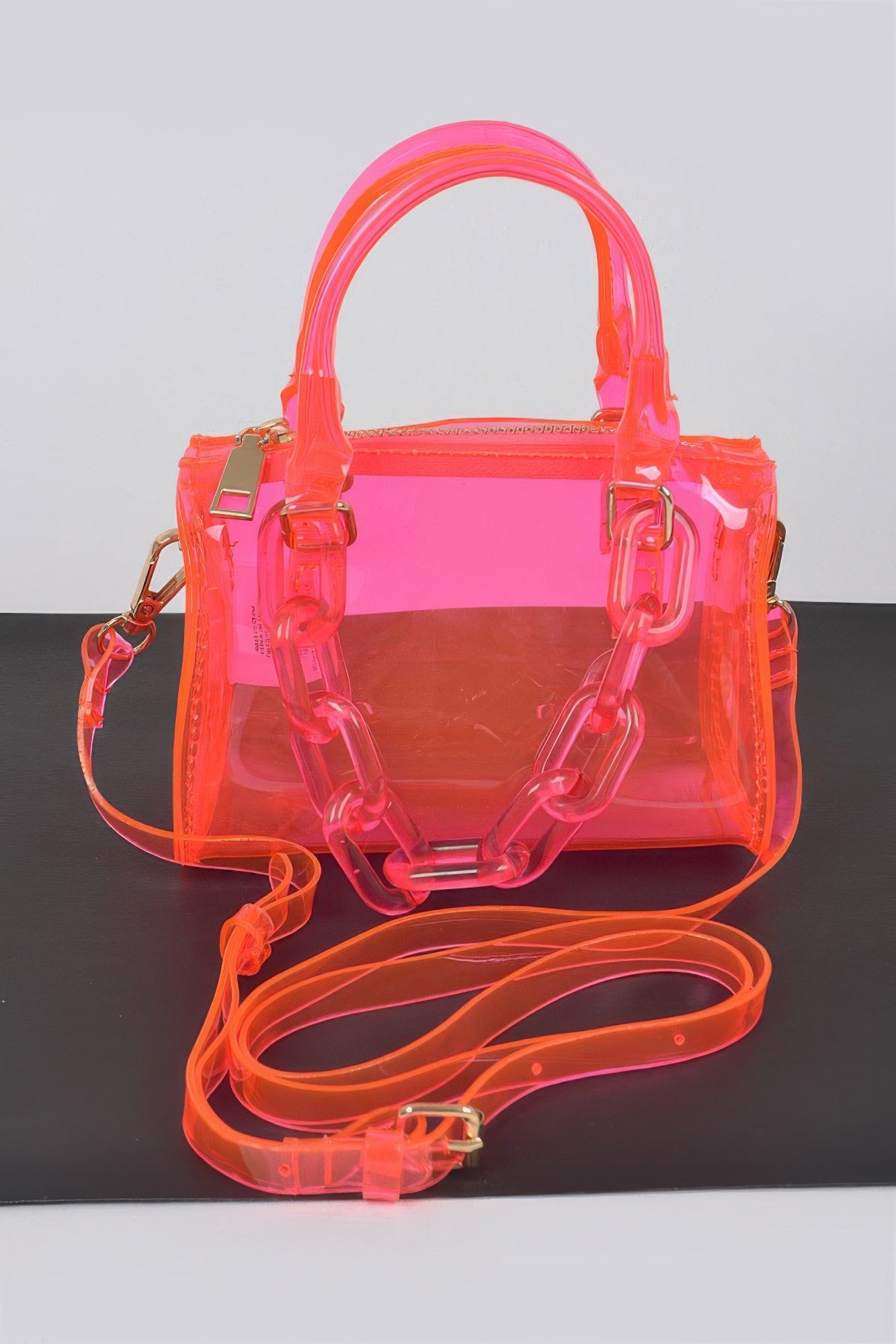 Transparent Mini Duffle Bag With Acrylic Chain Secondary image
