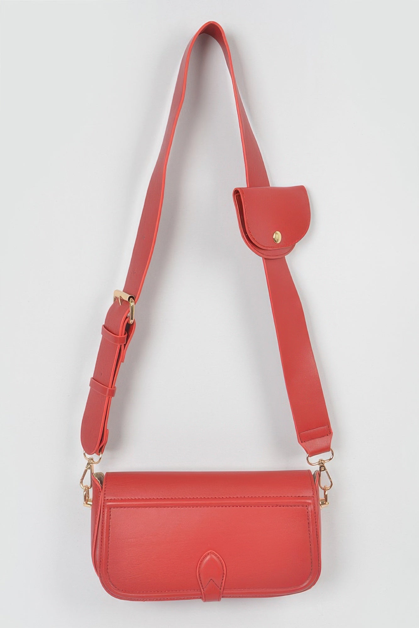 Faux Leather Crossbody Bag with Coordinating Mini Pouch Secondary image