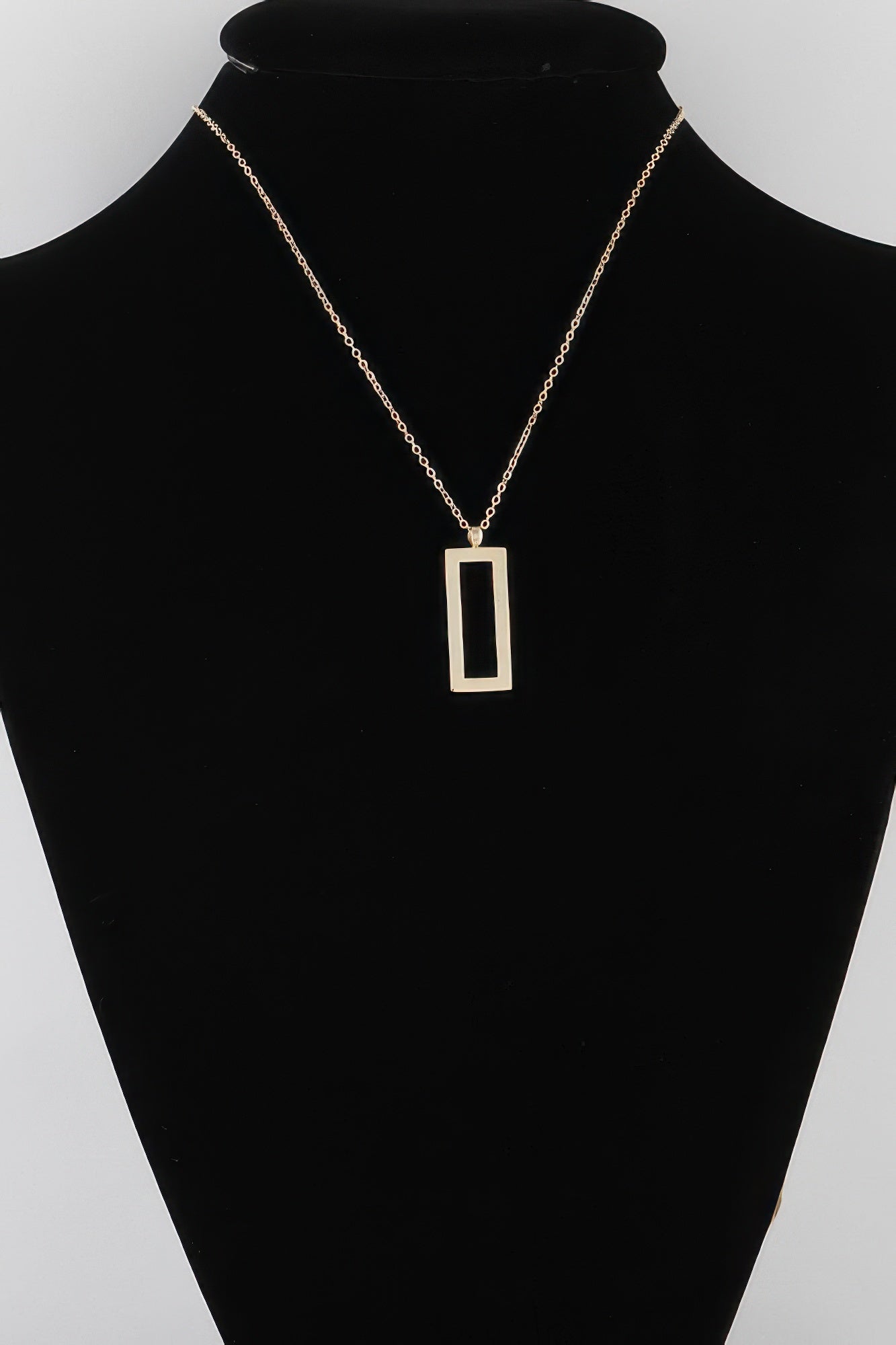 Open Rectangle Pendant Chain Necklace Secondary image
