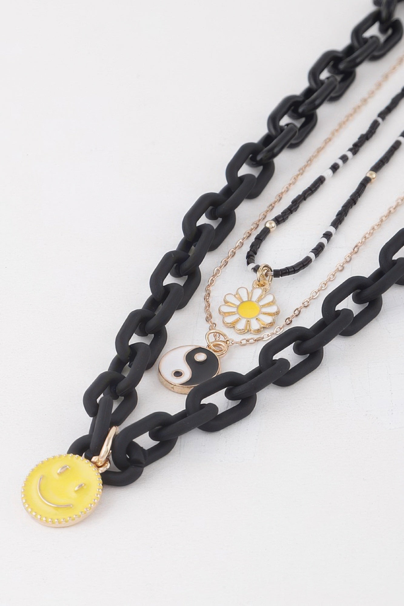 Layered Multi-Pendant Chain Necklace Secondary image
