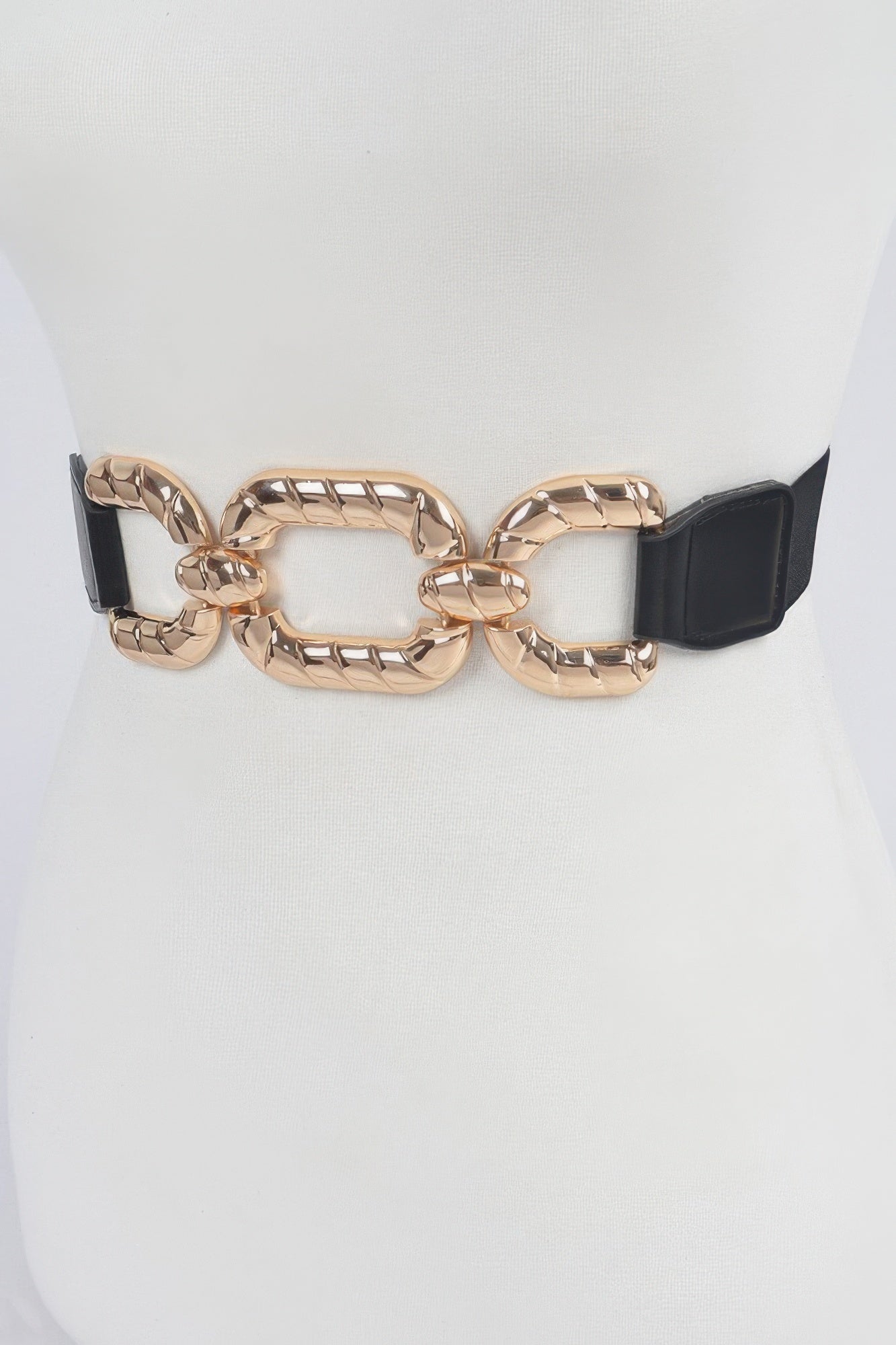 Elastic Waist Belt with Gold Chain Buckle Secondary image