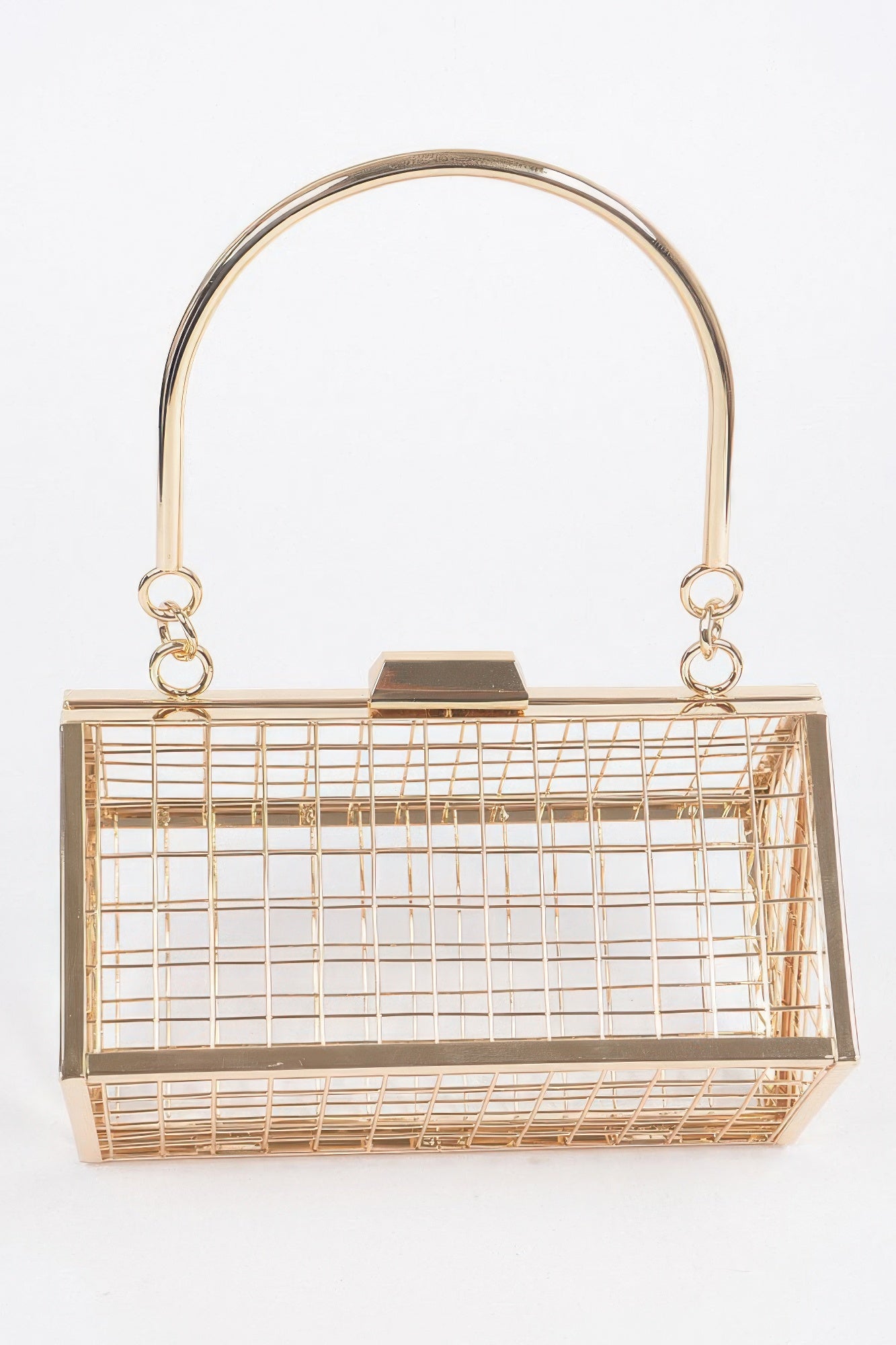 Metal Wire Frame Clutch with Top Handle Secondary image
