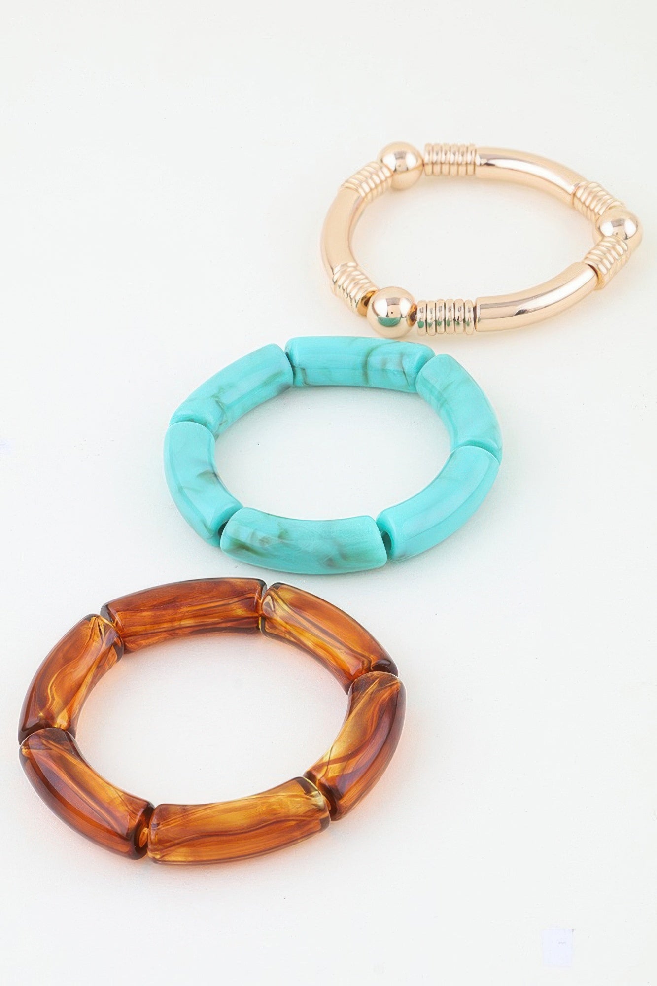 Layered Tube Bead Bracelet with Gold Accents Secondary image