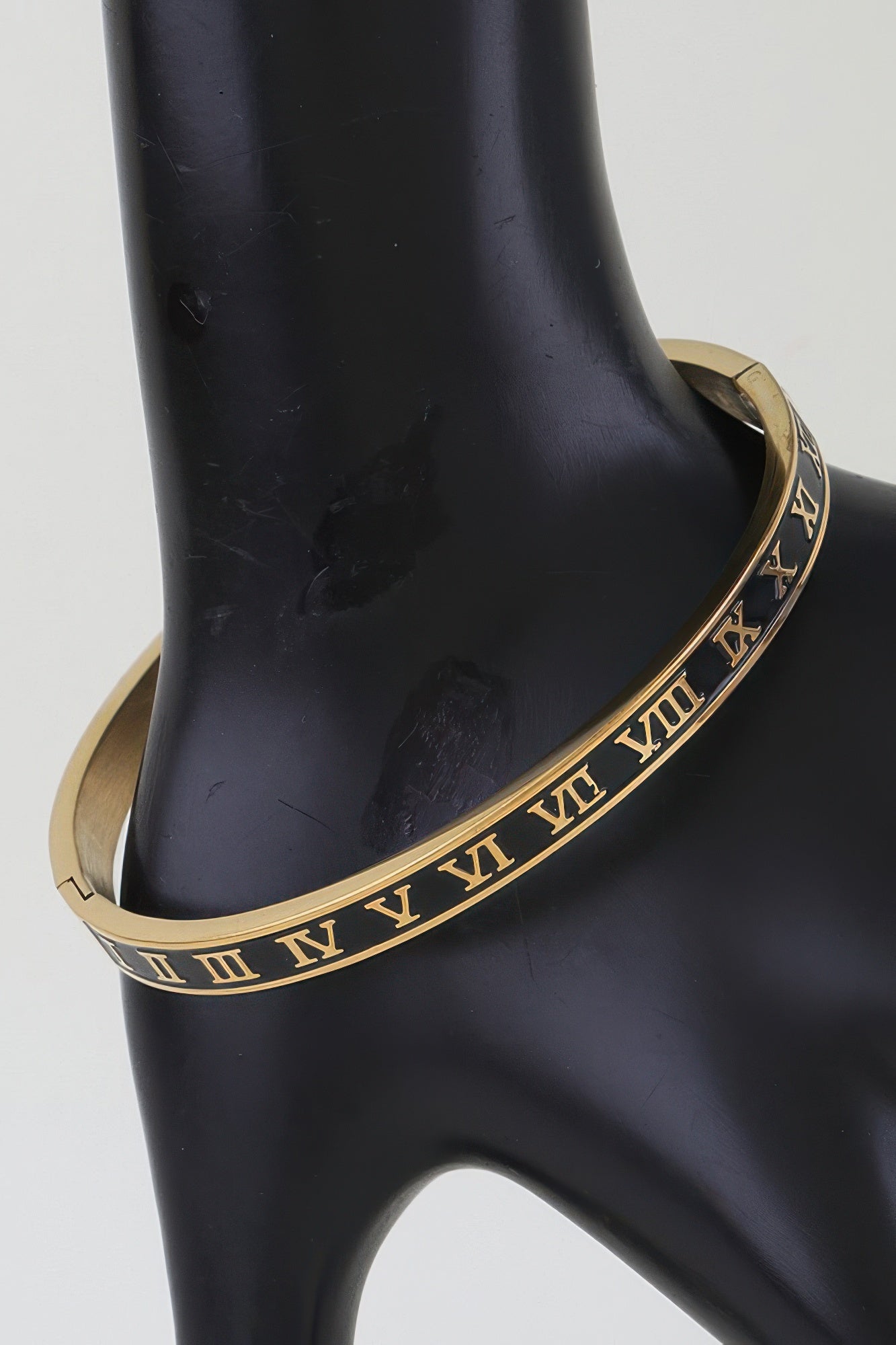 Gold-Tone Roman Numeral Enamel Cuff Bracelet Secondary image