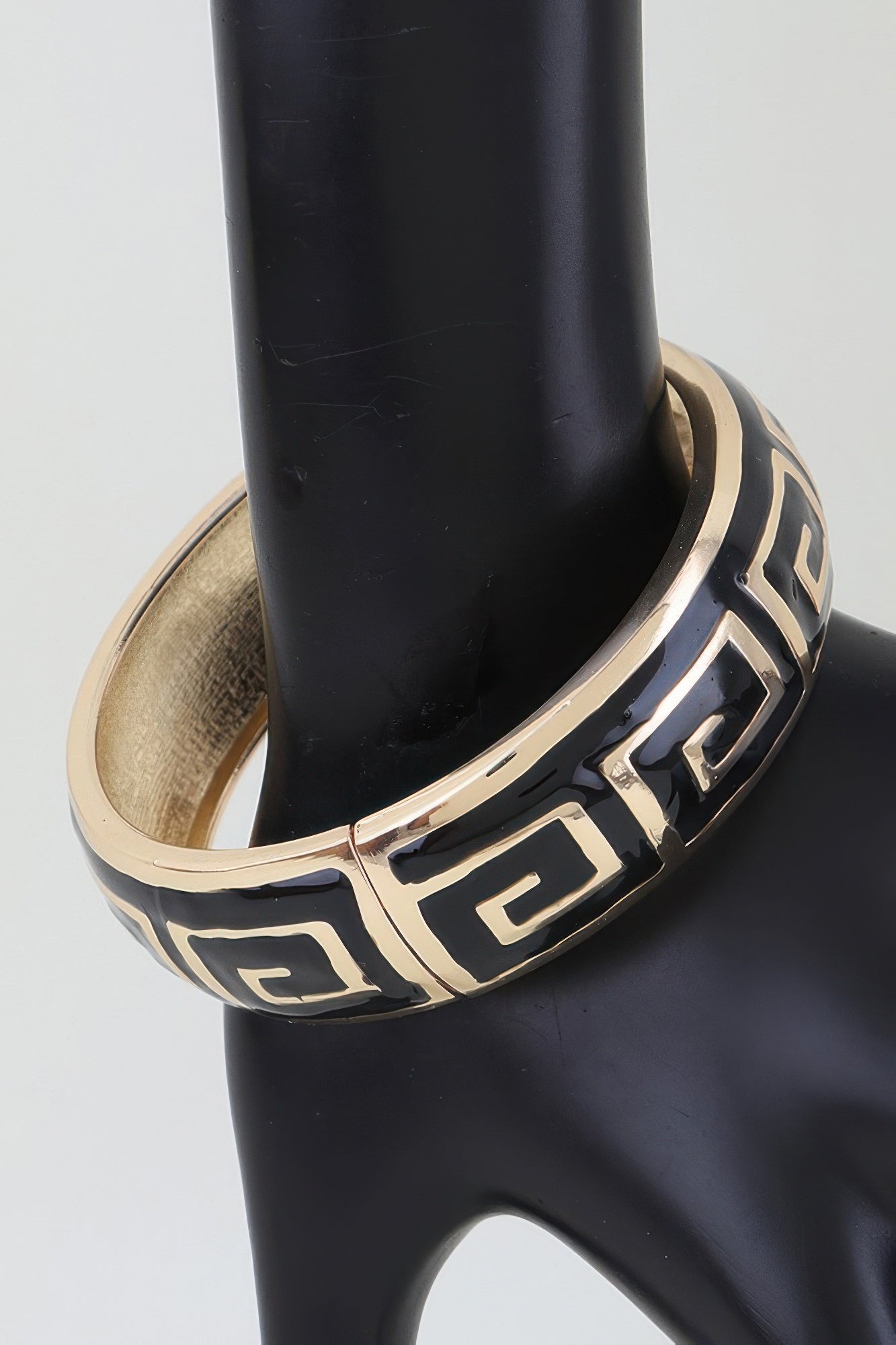 Greek Key Enamel Two-Tone Cuff Bracelet Secondary image