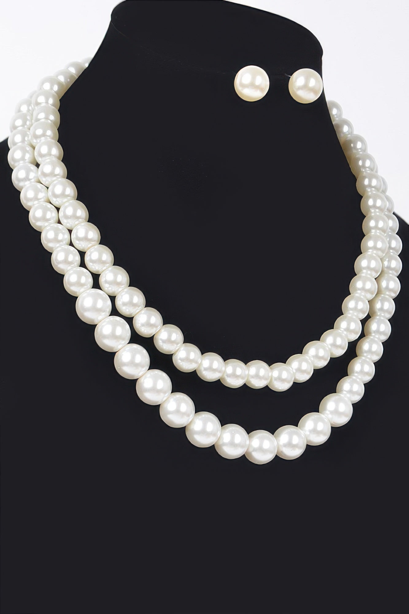 Ivory Faux Pearl Necklace and Earring Set Secondary image