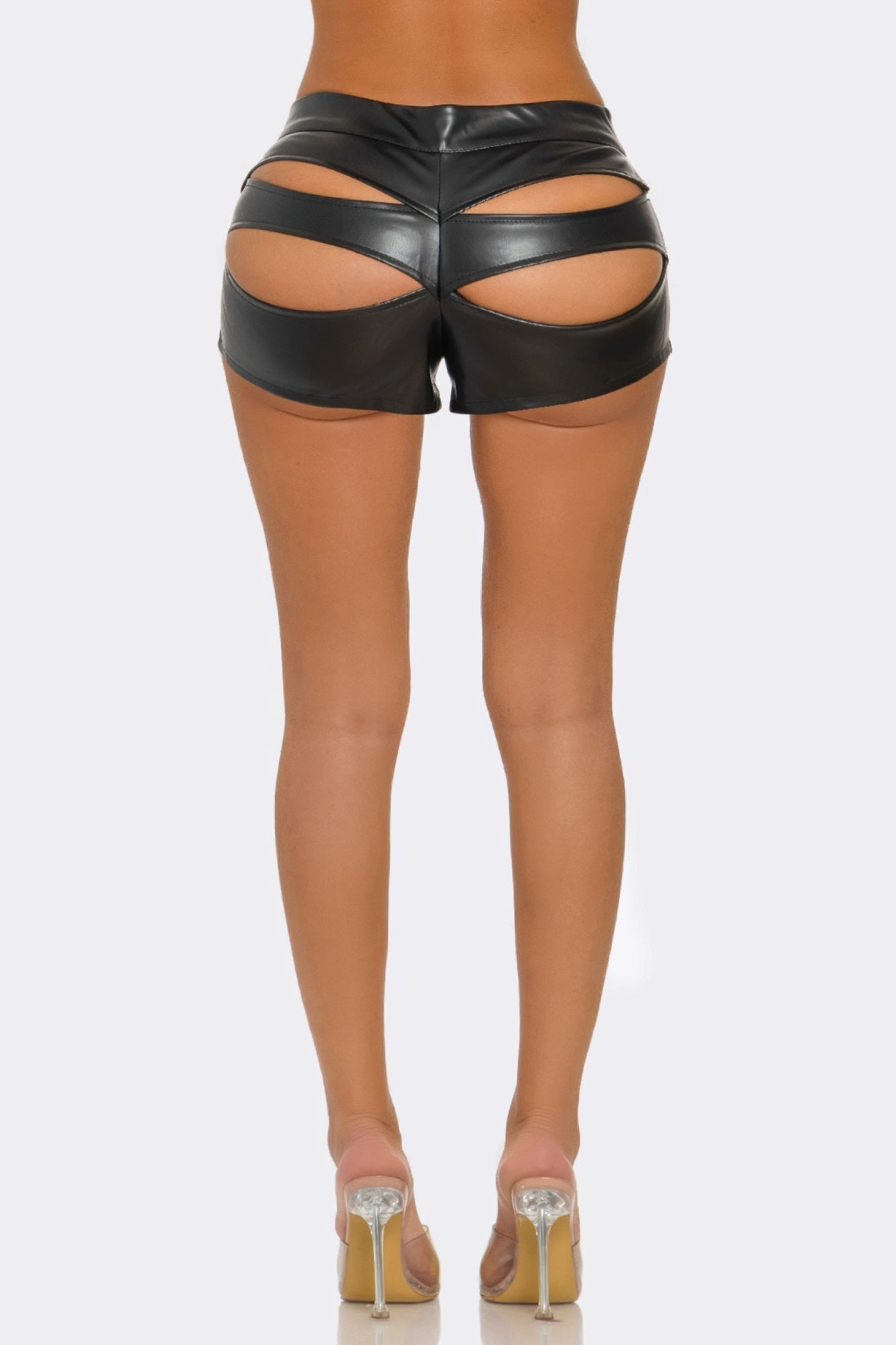 Black High-Waisted Cutout Shorts Secondary image