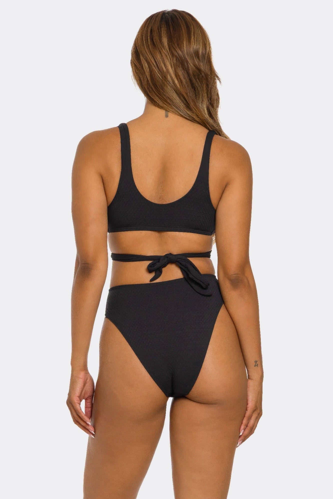 Black Cutout High-Cut One-Piece Swimsuit Secondary image