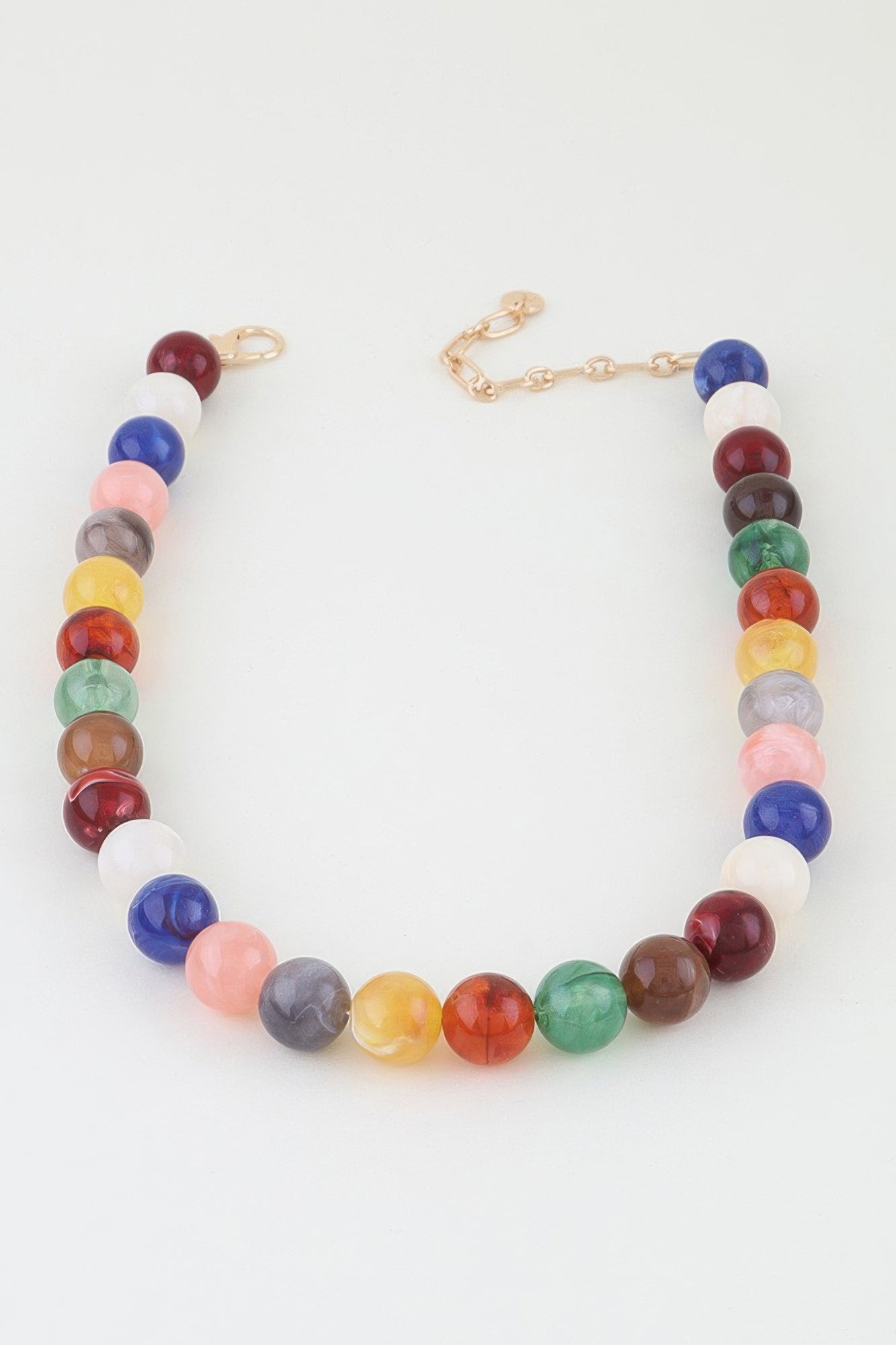 Multicolor Marbled Bead Necklace Secondary image