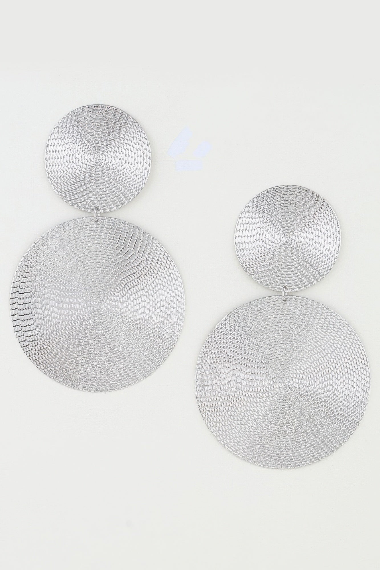 Textured Double Disc Statement Earrings Secondary image