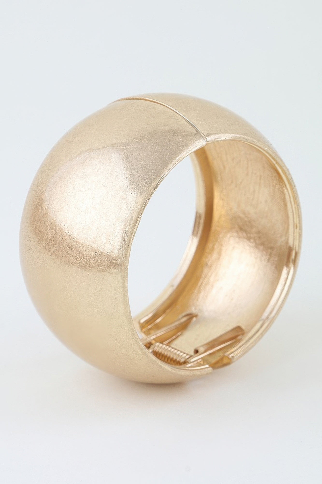 Gold Wide Dome Hinge Cuff Bracelet Secondary image