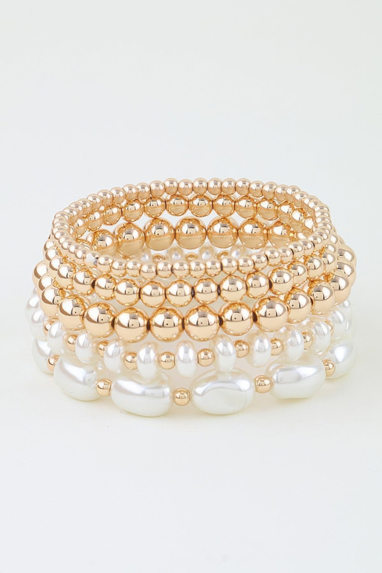 Layered Polished Stone Bead Bracelet Secondary image