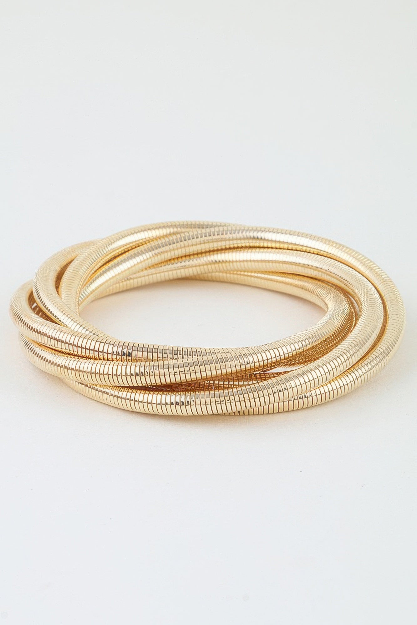Layered Ribbed Tube Chain Bracelet Secondary image