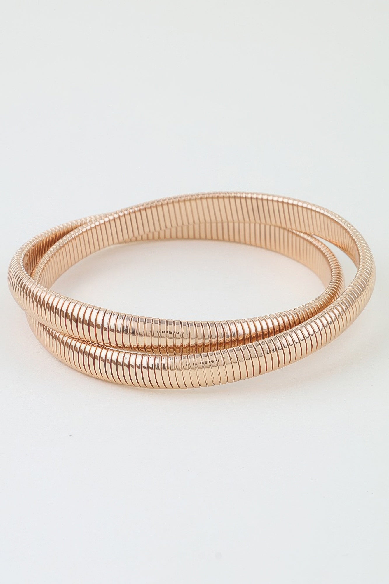 Ribbed Intertwined Snake Chain Bangle Secondary image