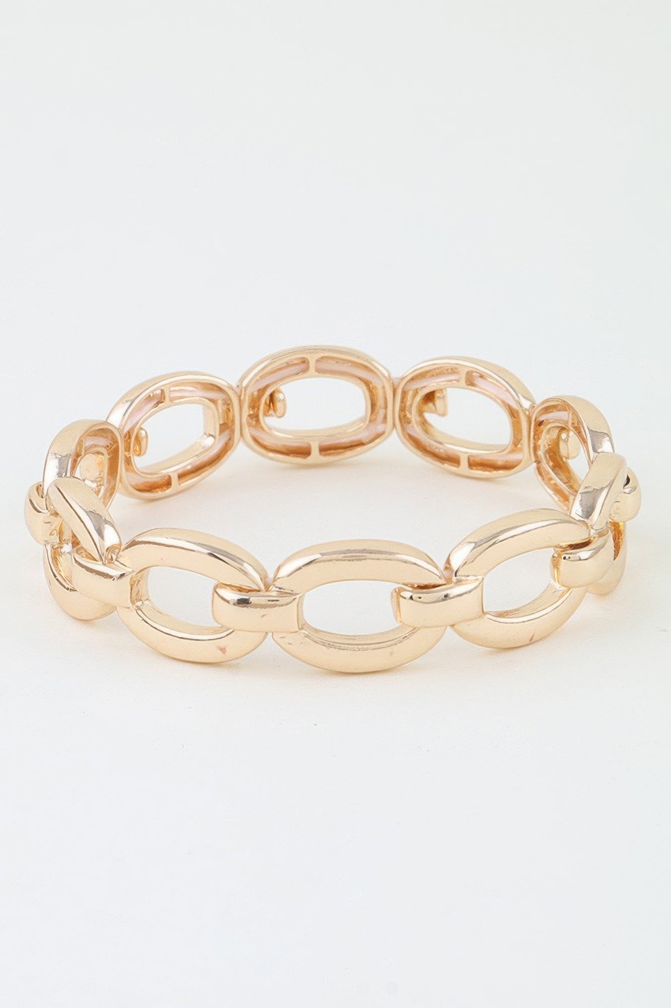 Polished Oval Link Bracelet in Gold Silver Secondary image