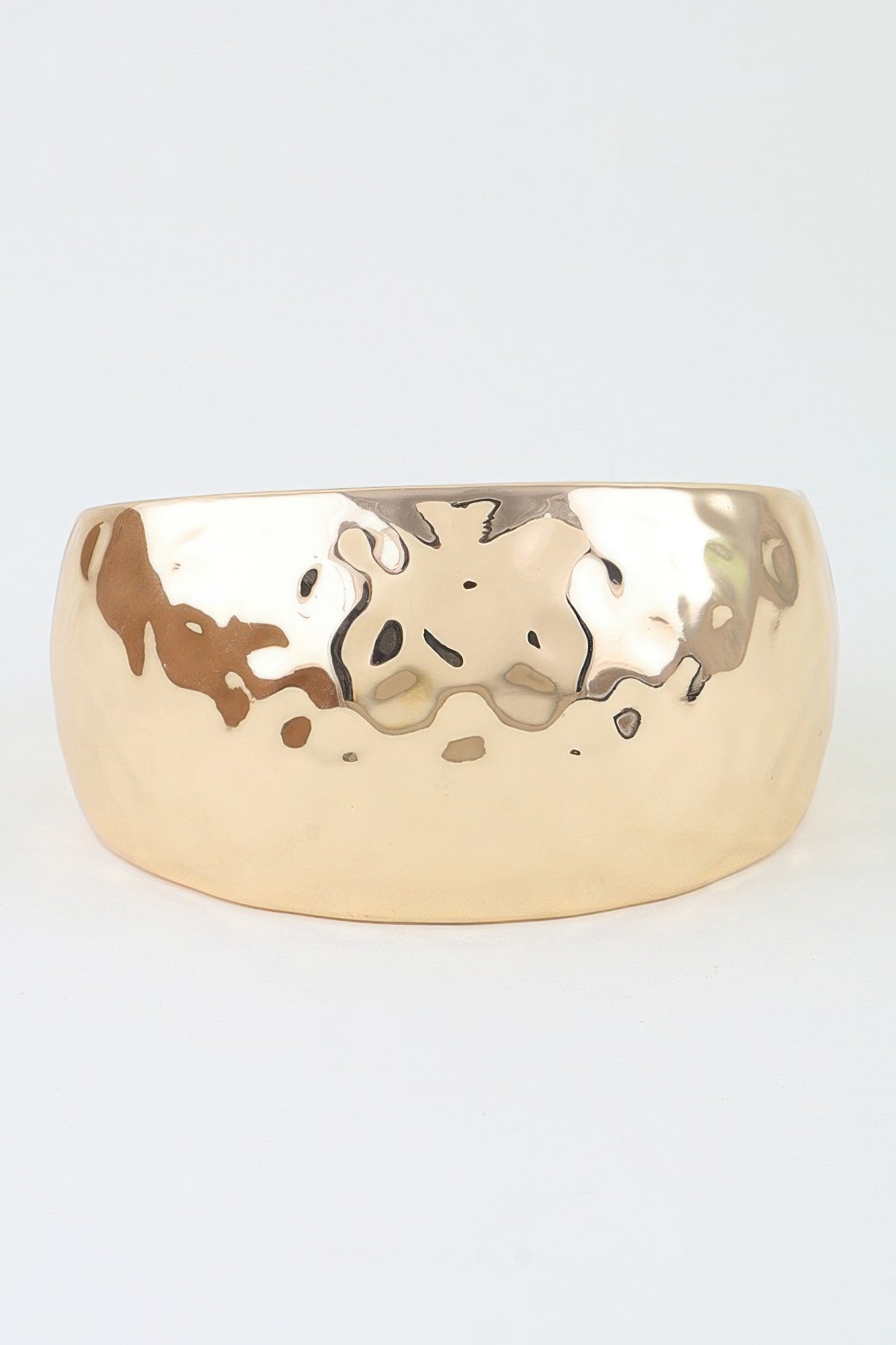 Wide Hammered Dome Open Cuff Bracelet Secondary image