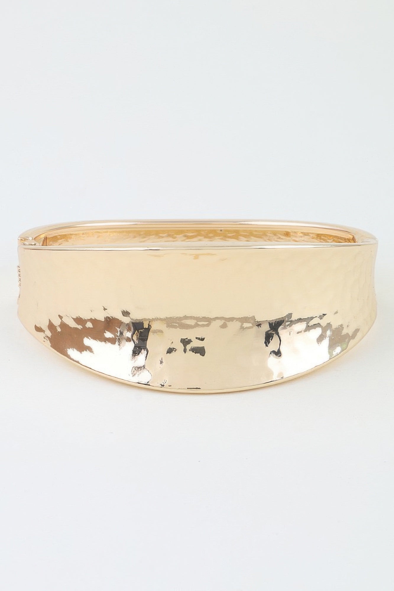 Wide Hammered Texture Cuff Bracelet Secondary image