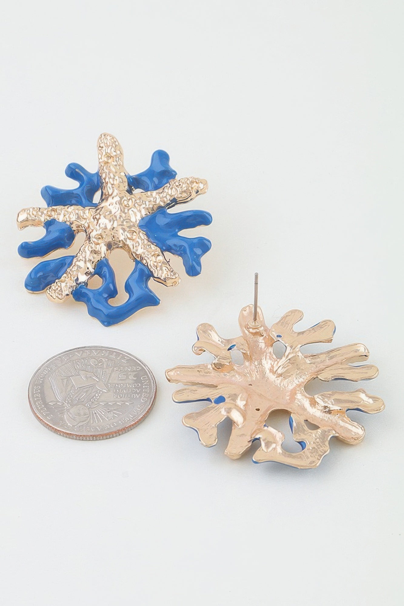 Textured Starfish Coral Statement Earrings Secondary image