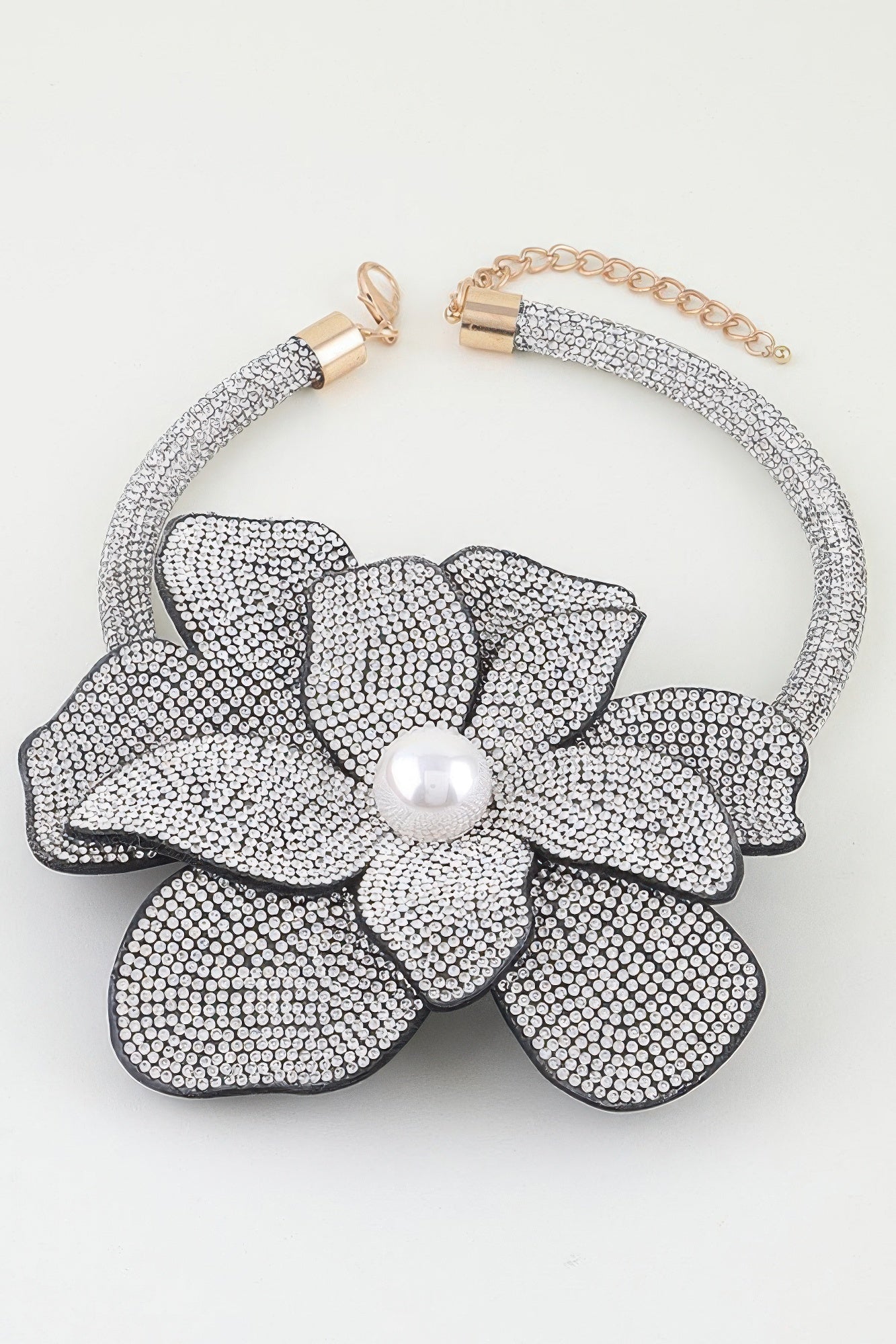 Crystal Flower Statement Choker Necklace Secondary image