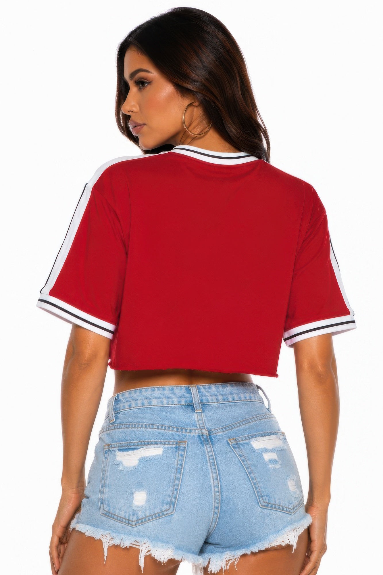 Cropped Cotton Mexico Graphic Tee With Contrast Trim Secondary image