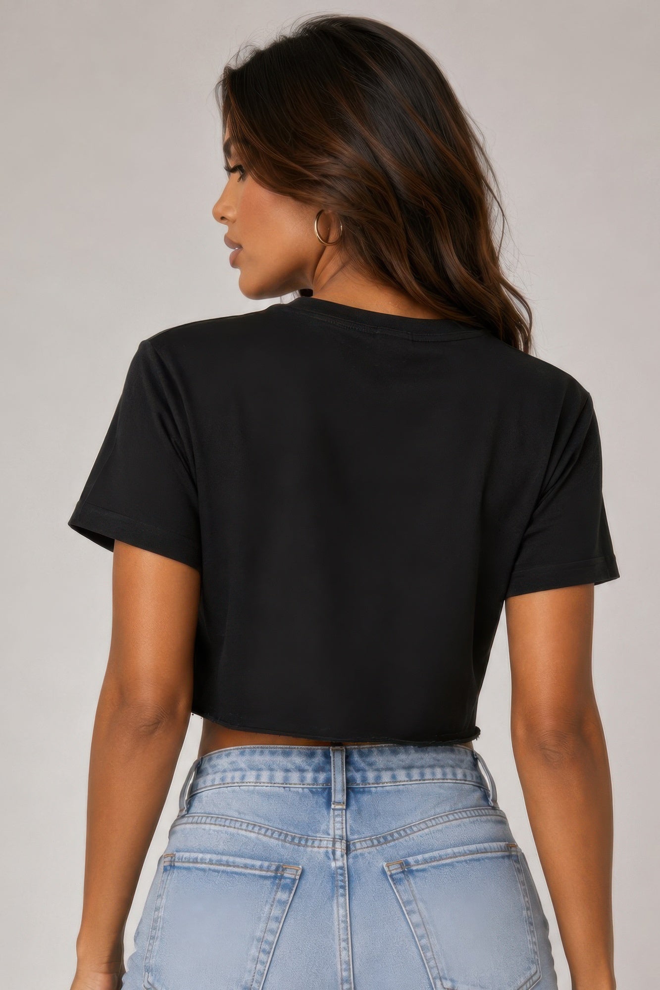Black Cropped Mexico Graphic Cotton T-Shirt Secondary image
