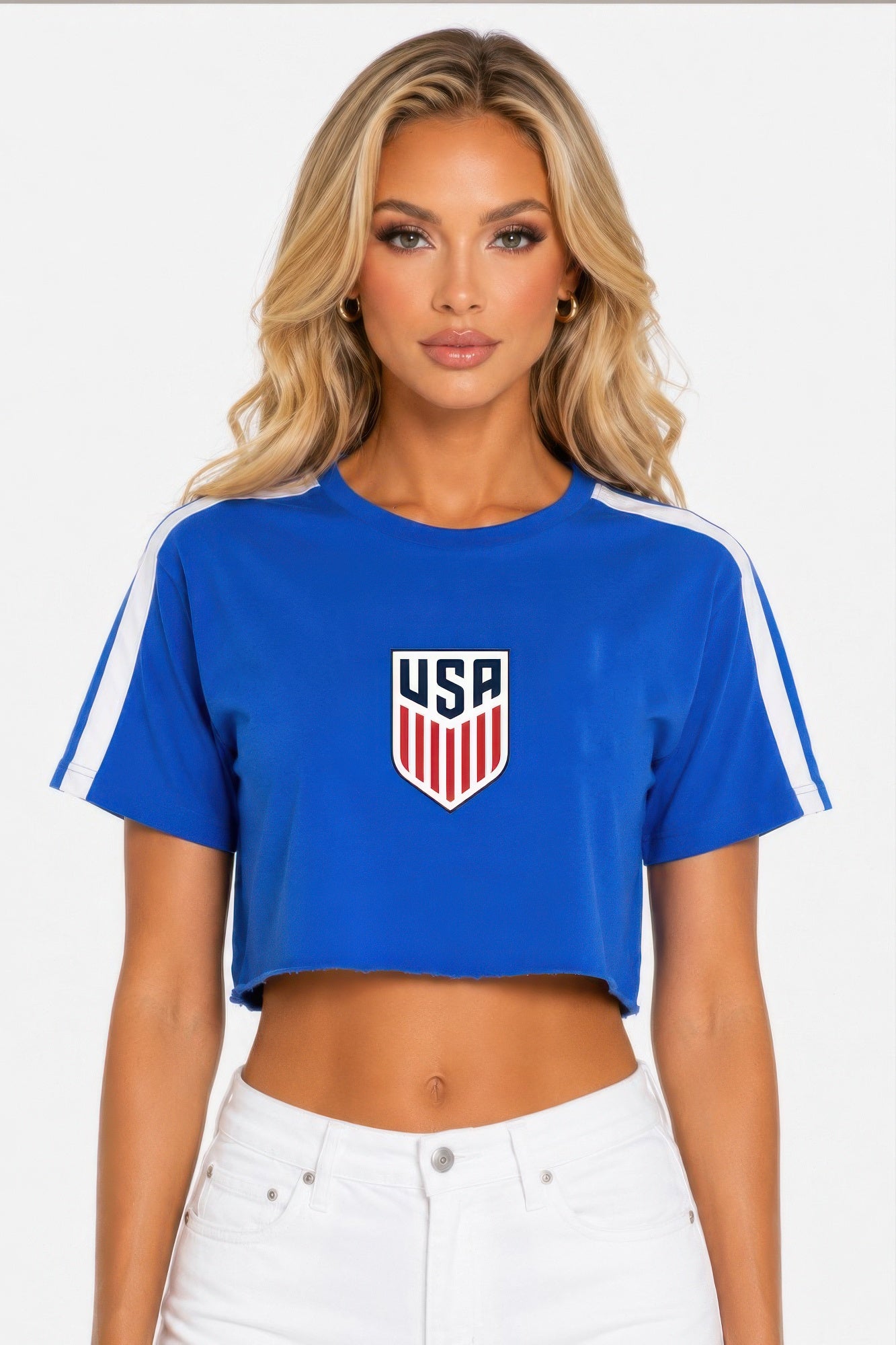 Cropped USA Graphic Cotton T-Shirt Secondary image