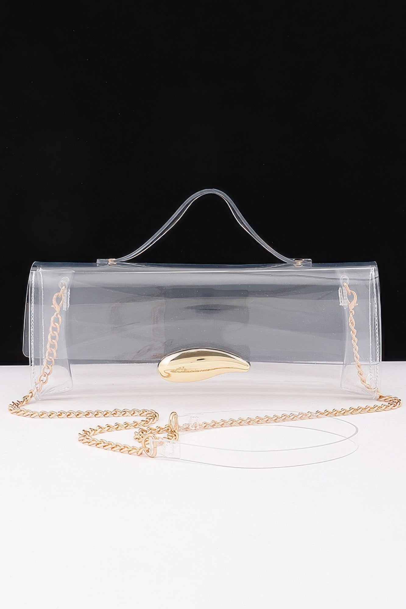 Clear PVC Rectangular Bag With Metallic Accent Secondary image
