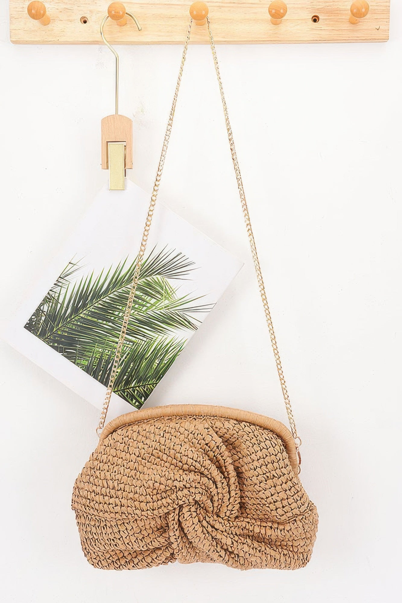 Textured Woven Knot Crossbody Bag with Chain Strap Secondary image