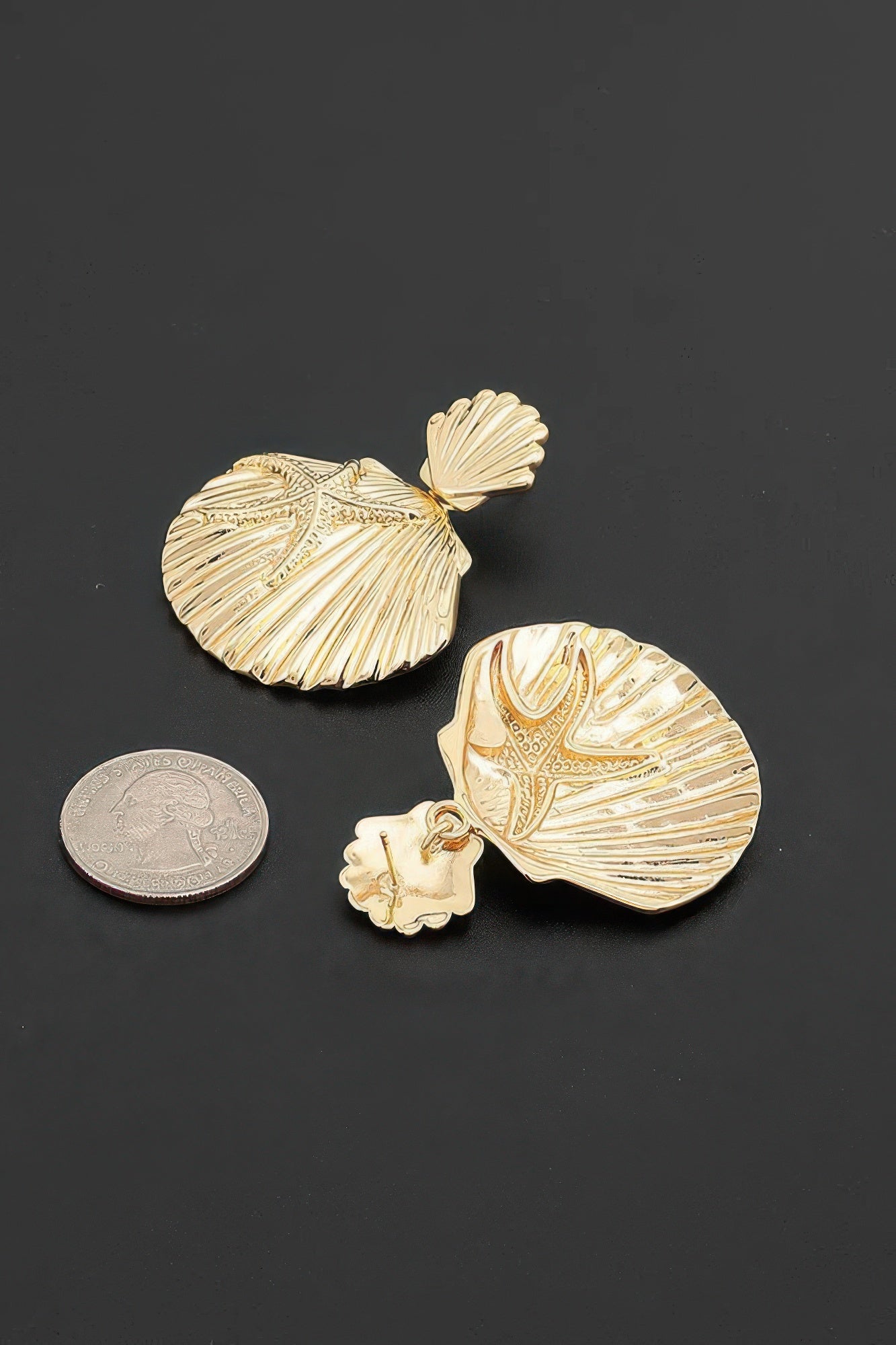 Layered Shell and Starfish Statement Drop Earrings Secondary image