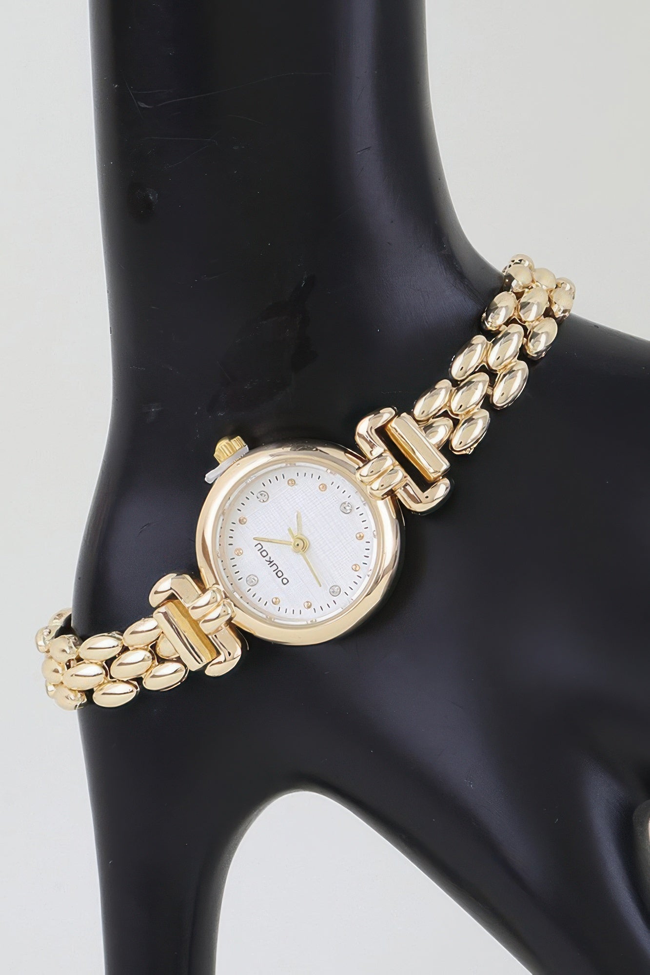 Gold Round Dial Stone-Marker Watch Bracelet Secondary image