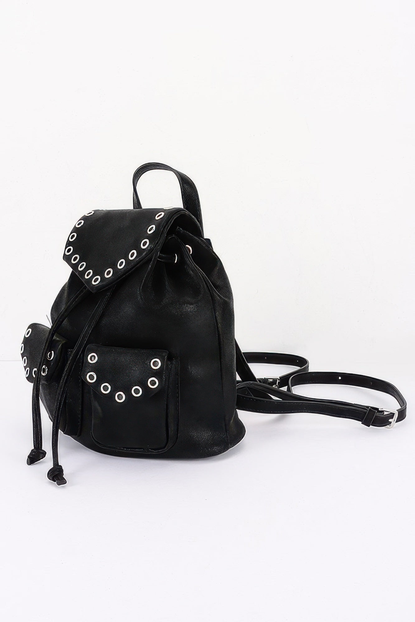 Vegan Leather Eyelet Flap Backpack Secondary image