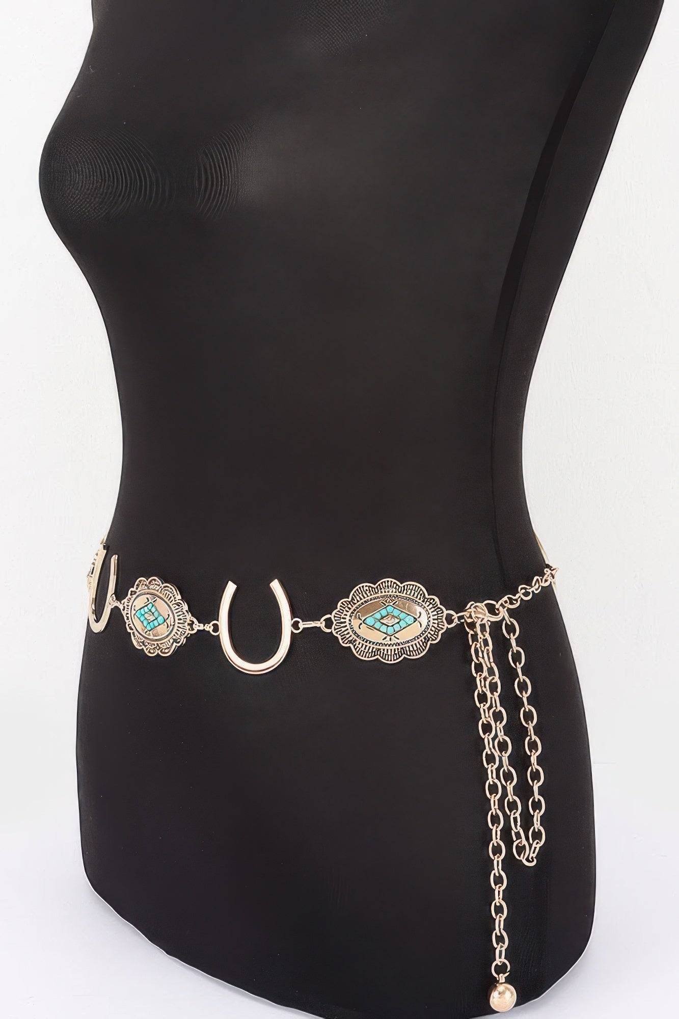 Western Horseshoe Concho Chain Waist Belt Secondary image