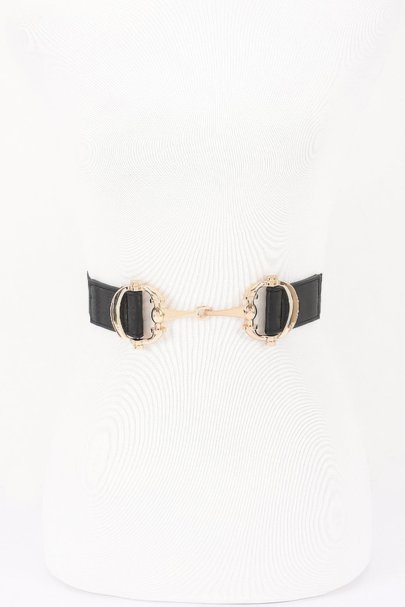 Elastic Waist Belt with Gold Horsebit Hardware Secondary image
