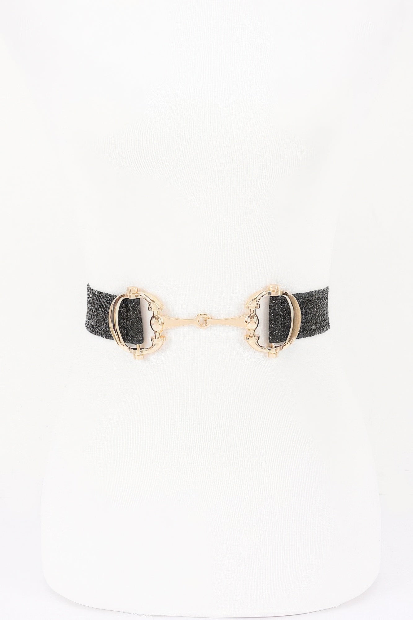Textured Elastic Waist Belt With Metal Buckle Secondary image