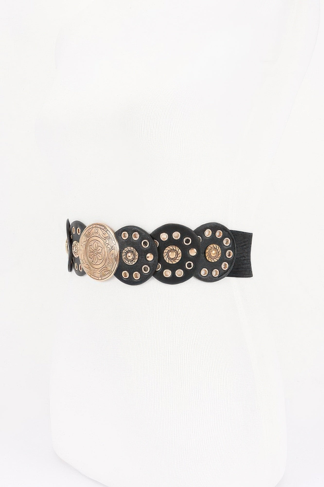 Wide Vintage Disc Elastic Waist Belt Secondary image