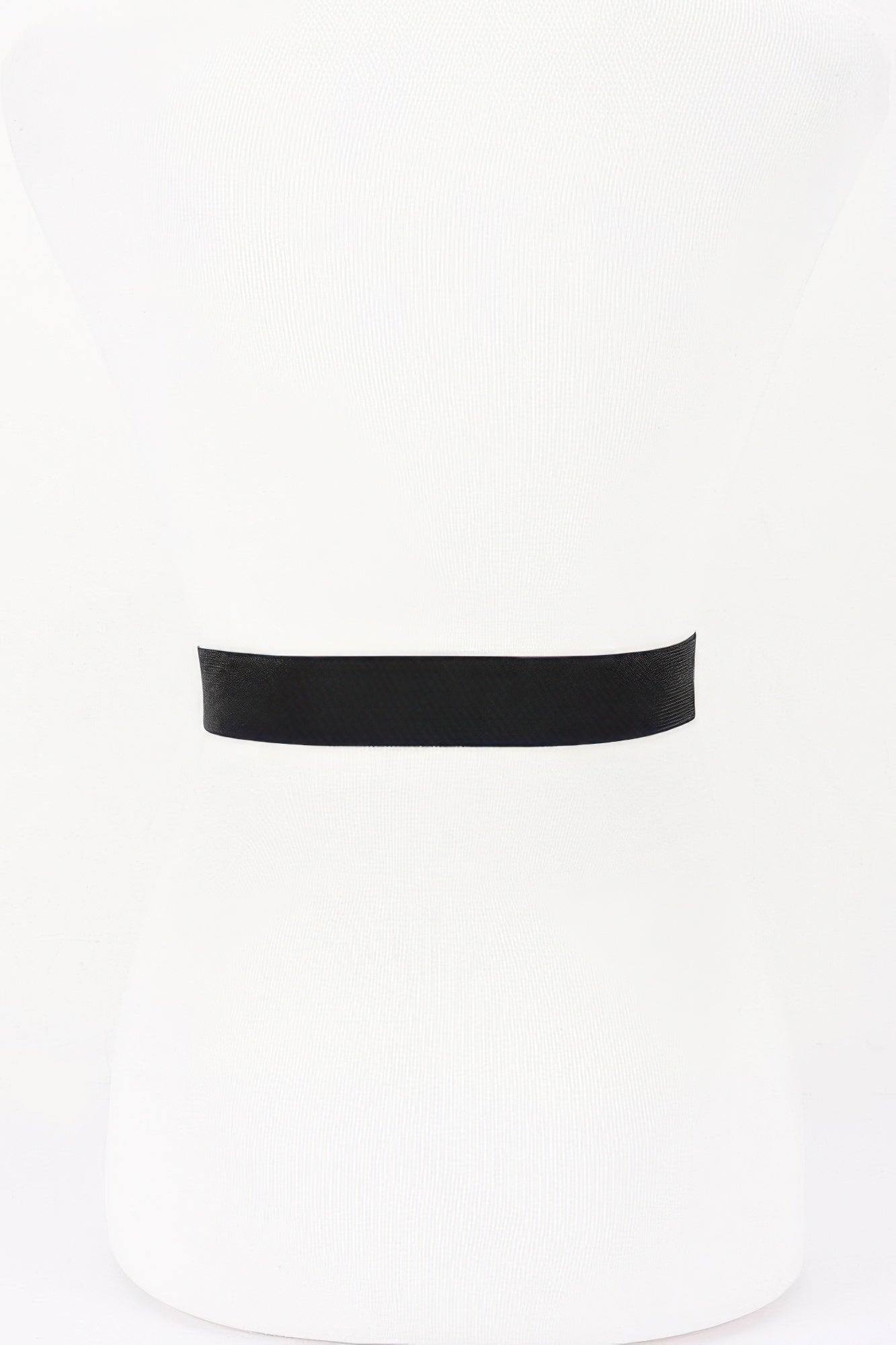 Plus Size Black Elastic Belt with Gold Horsebit Buckles Secondary image