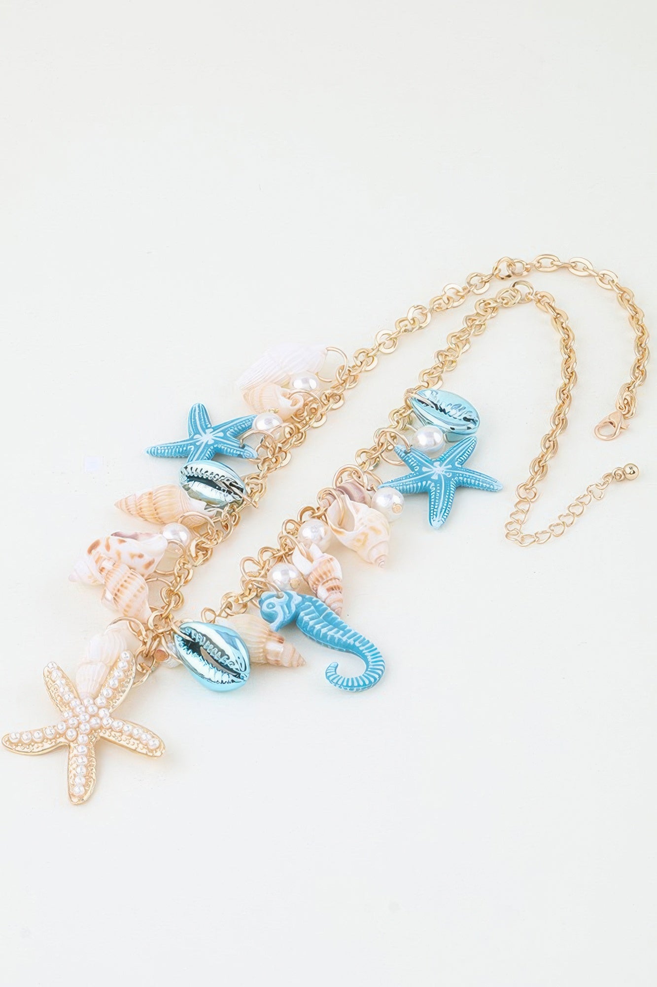 Gold Multicolor Ocean Charm Necklace Secondary image
