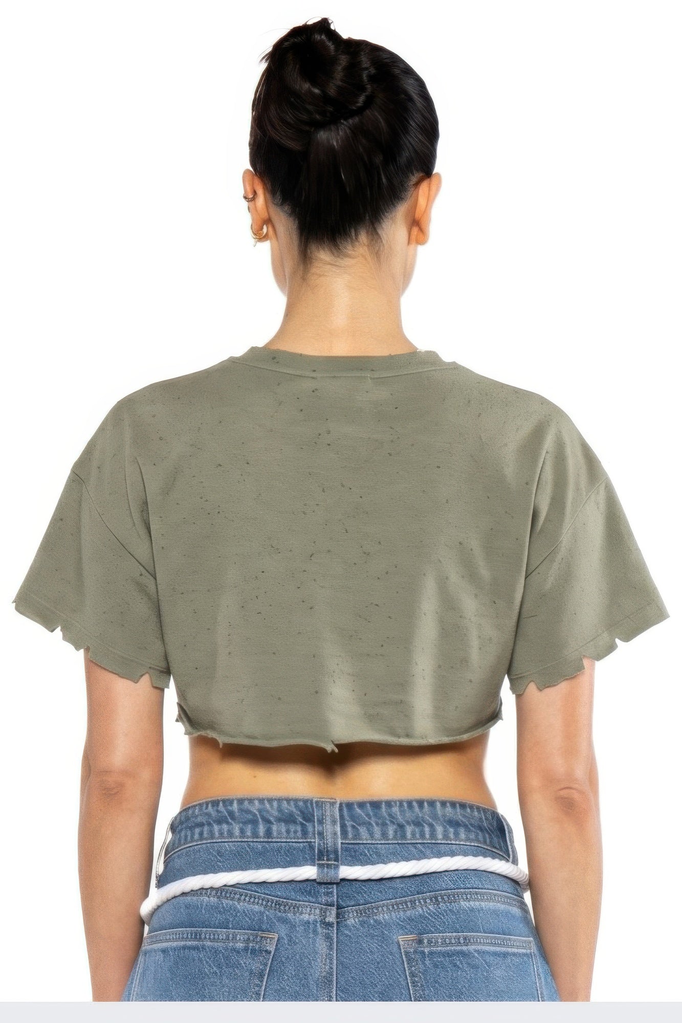 Cropped Vintage Graphic T-Shirt with Paint Splatter Secondary image